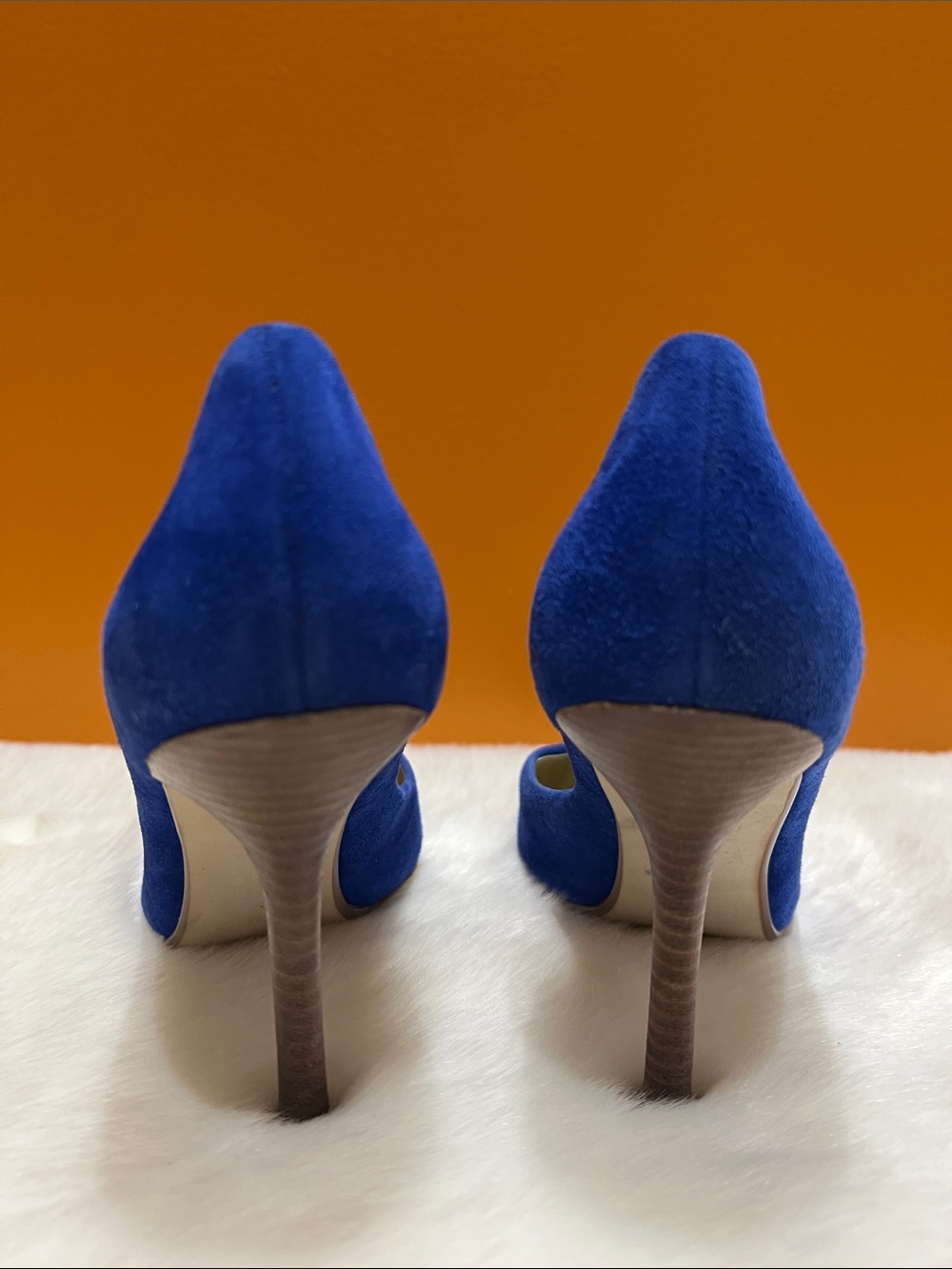 Guess by Marciano Genuine Suede GWCarrie Pointed Toe Cobalt Blue Pumps Heels 7.5 - Picture 3 of 12